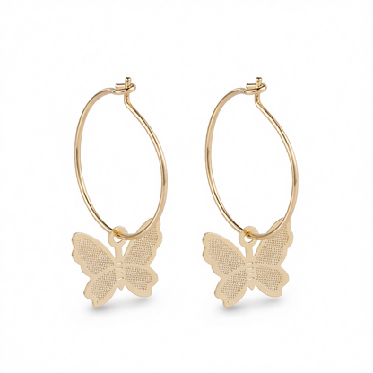 18K Gold-Plated Butterfly Huggie Earrings