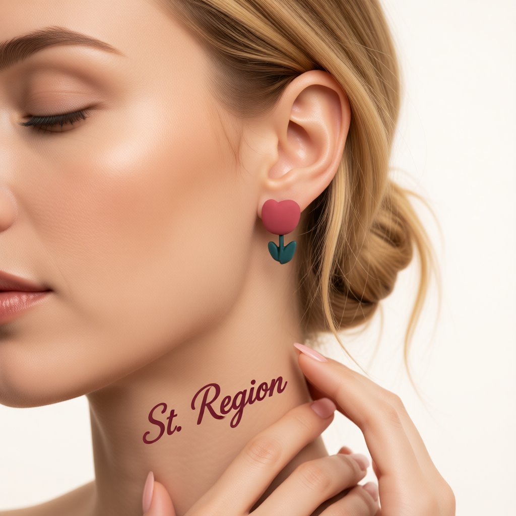 Pink and Green Enamel Tulip Stud Earrings, stud earrings for women, botanical inspired, styled look