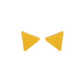 Yellow Enamel & Silver-Plated Triangle Stud Earrings