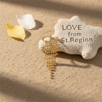 18K Gold-Plated Beaded Tassel Ear Cuff
