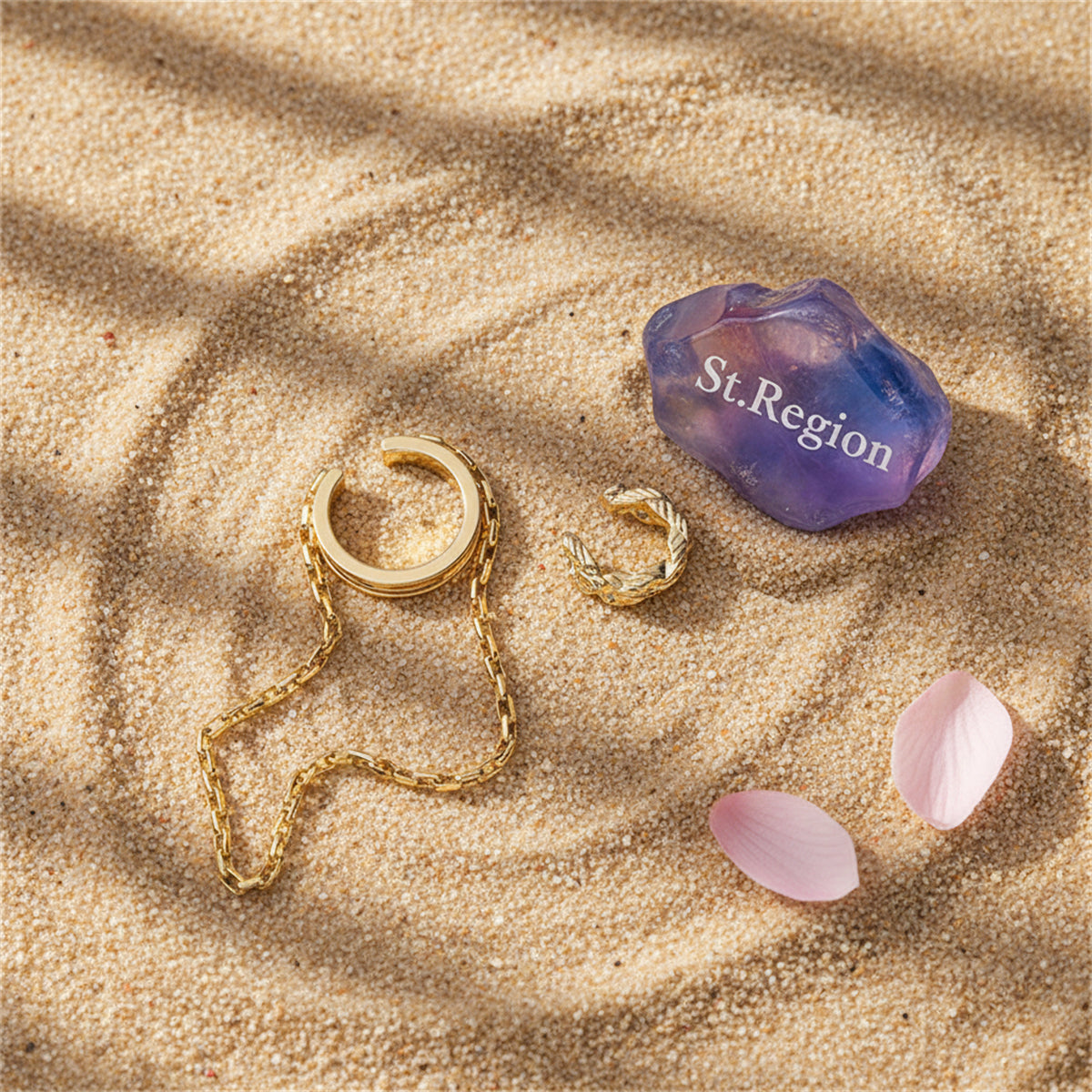 18K Gold-Plated Chain Ear Cuff Set