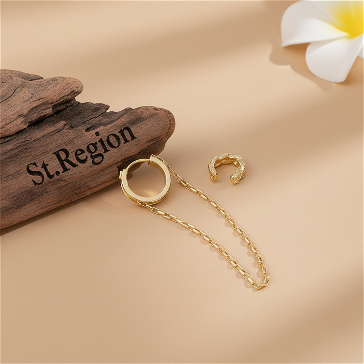 18K Gold-Plated Chain Ear Cuff Set