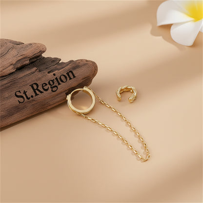 18K Gold-Plated Chain Ear Cuff Set