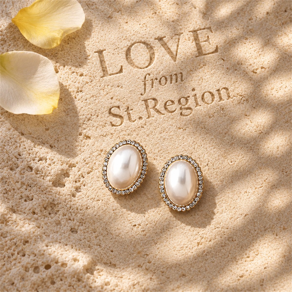 Cubic Zirconia and Pearl Oval Halo Stud Earrings, stud earrings for women, elegant gift for her, lifestyle look