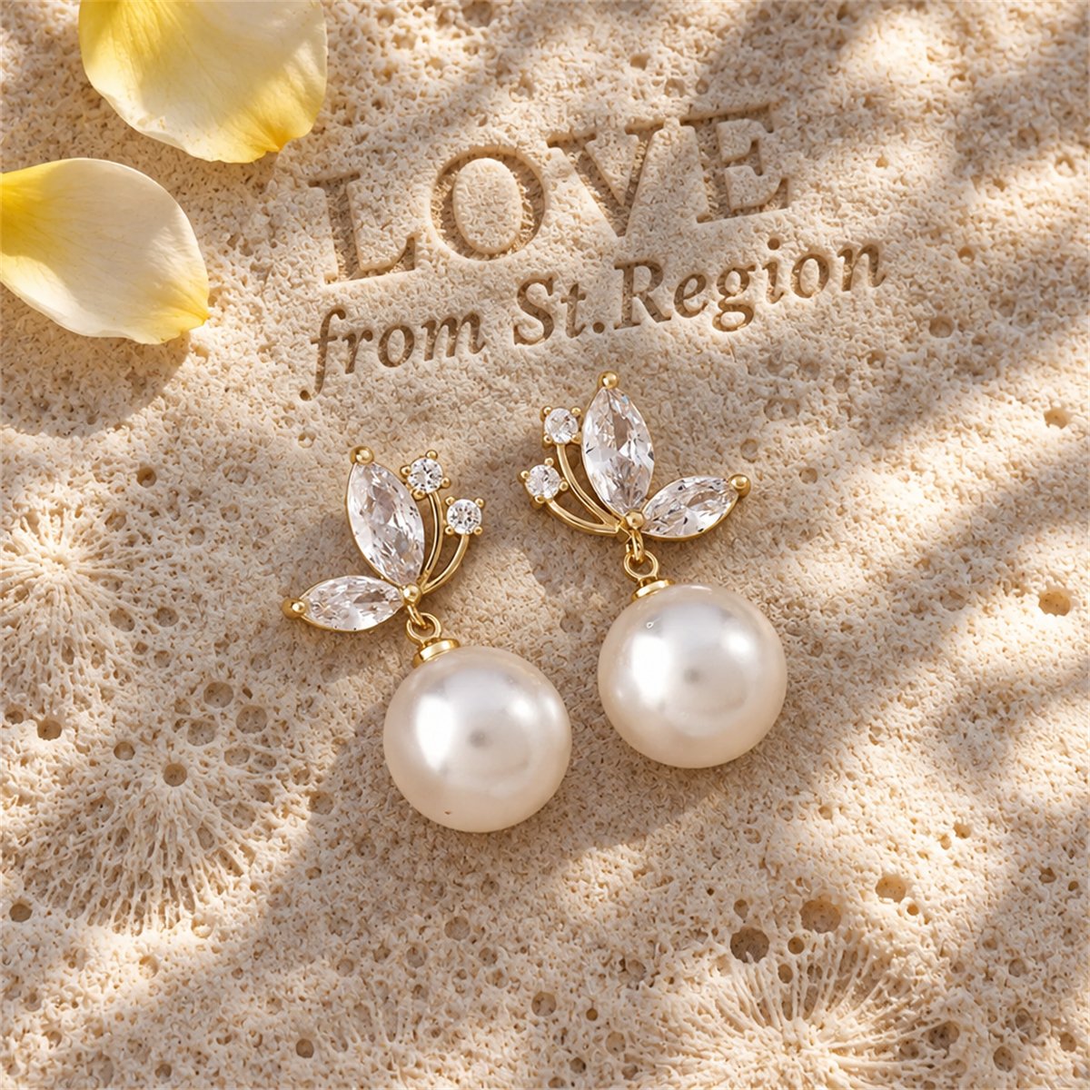 Pearl and Cubic Zirconia Butterfly Drop Earrings, drop earrings for women, dainty minimalist design, lifestyle look