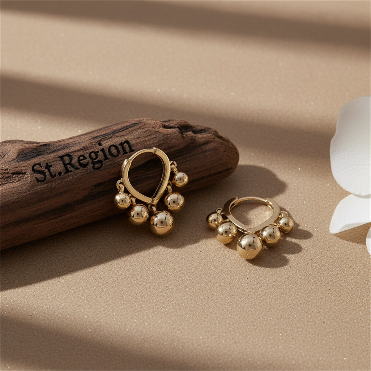 18K Gold-Plated Ball Tassel Teardrop Huggie Earrings