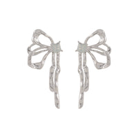 Cubic Zirconia & Silver-Plated Butterfly Stud Earrings