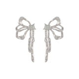 Cubic Zirconia & Silver-Plated Butterfly Stud Earrings