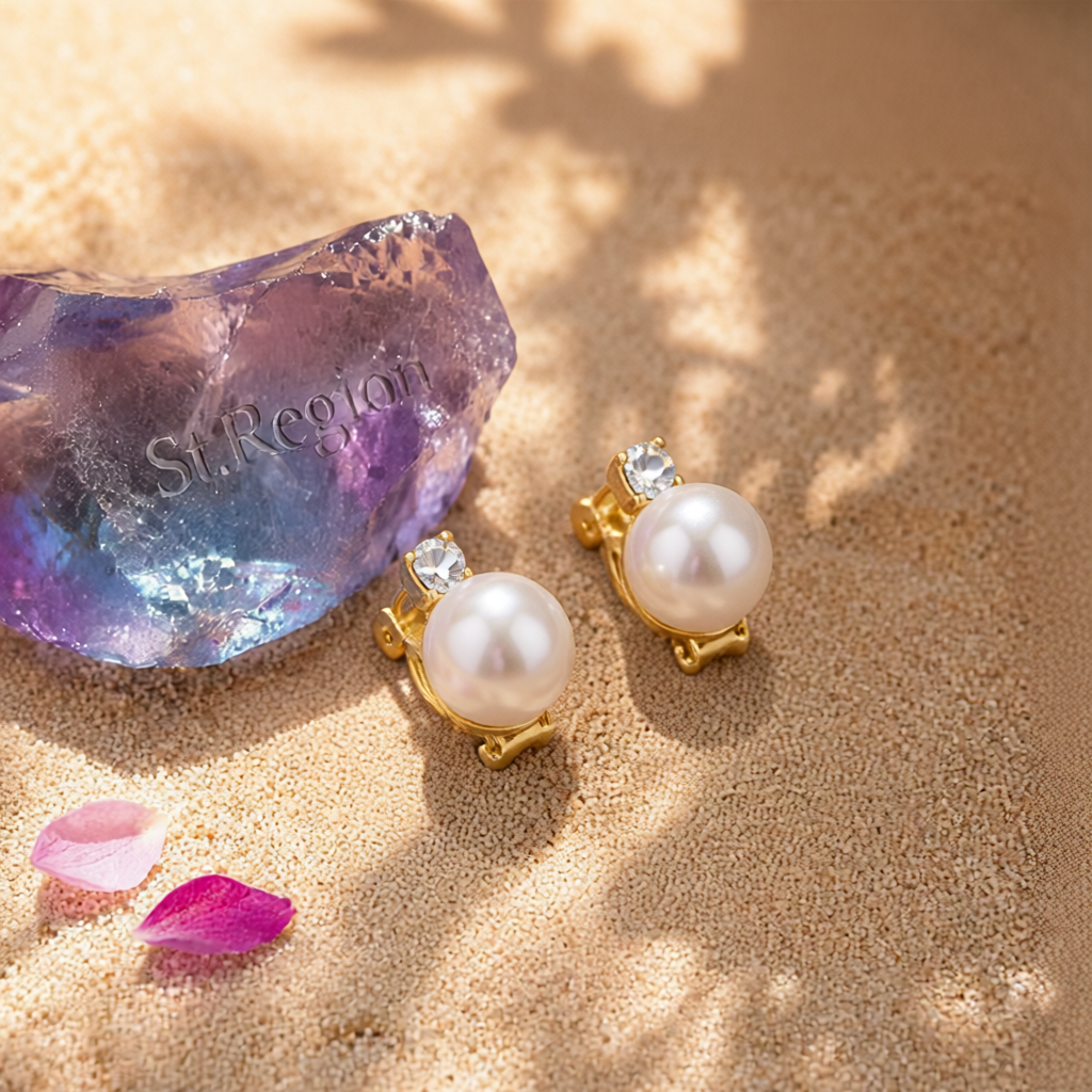 Pearl & Cubic Zirconia 18K Gold-Plated Round Huggie Earrings