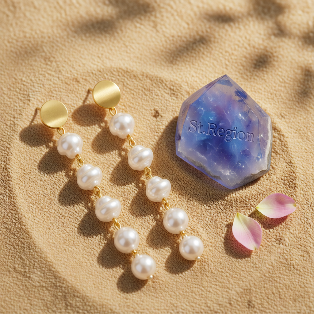 Pearl & 18K Gold-Plated Four-Tier Link Drop Earrings