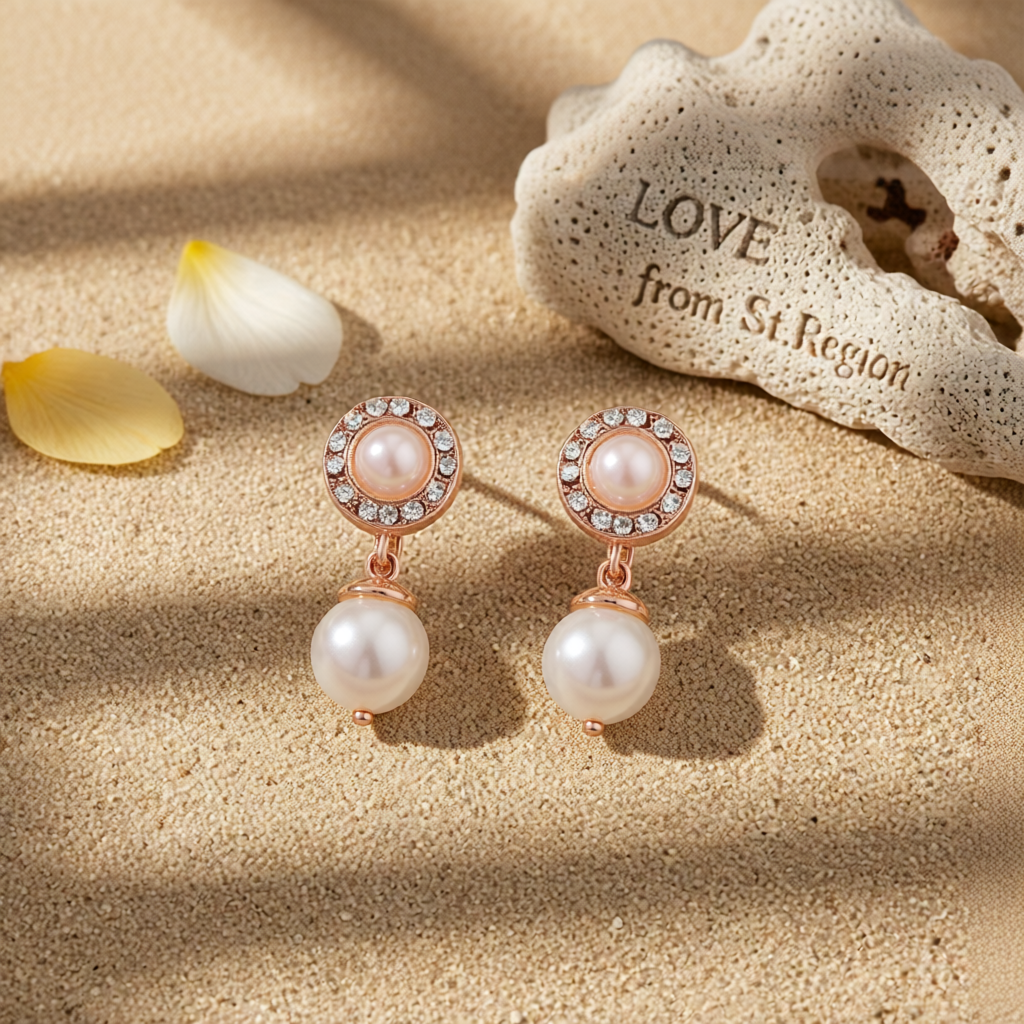 Pearl & Cubic Zirconia 18K Gold-Plated Halo Drop Earrings