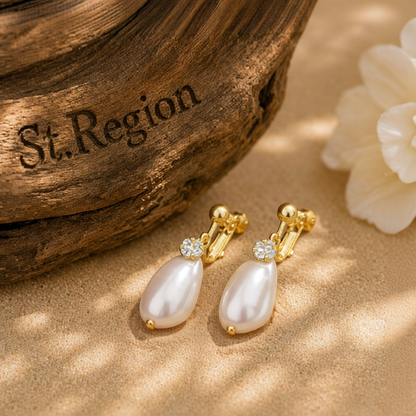 Baroque Pearl & Cubic Zirconia 18K Gold-Plated Huggie Earrings