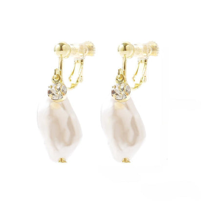 Baroque Pearl & Cubic Zirconia 18K Gold-Plated Huggie Earrings