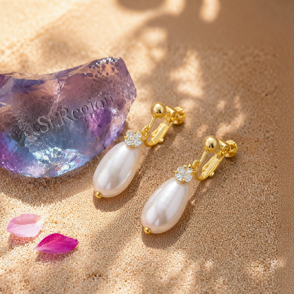 Baroque Pearl & Cubic Zirconia 18K Gold-Plated Huggie Earrings