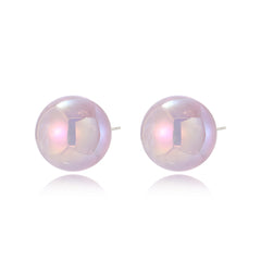 Purple Resin & Silver-Plated Stud Earrings