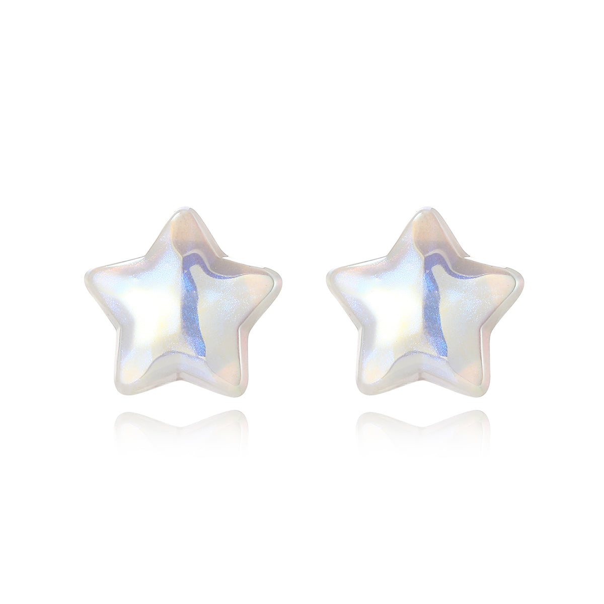Pearl & Silver-Plated Star Stud Earrings