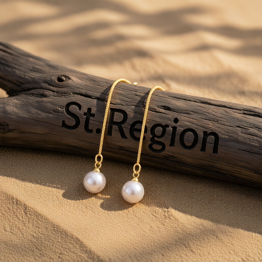 Pearl & 18K Gold-Plated Threader Earrings