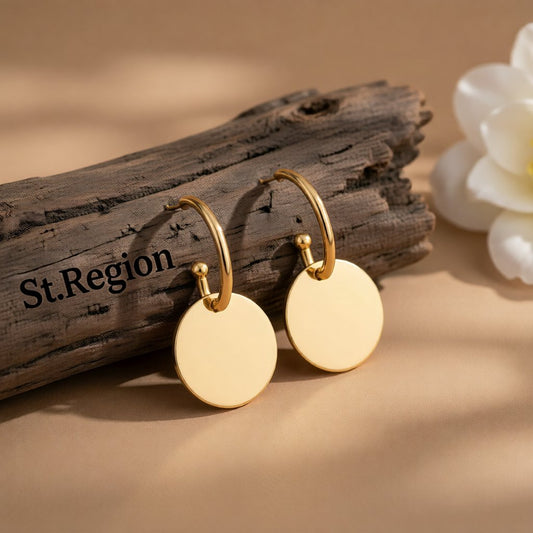 18K Gold-Plated Circle Huggie Earrings