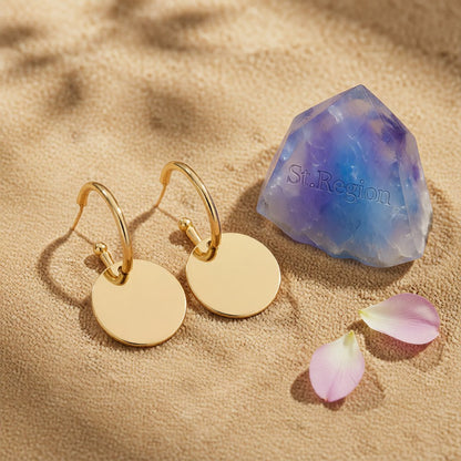 18K Gold-Plated Circle Huggie Earrings