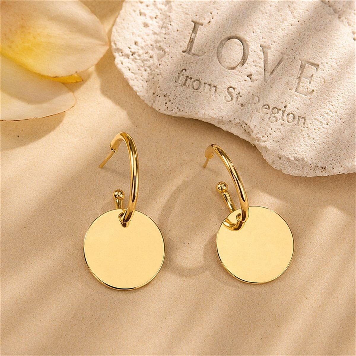 18K Gold-Plated Circle Huggie Earrings