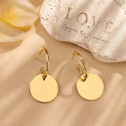 18K Gold-Plated Circle Huggie Earrings
