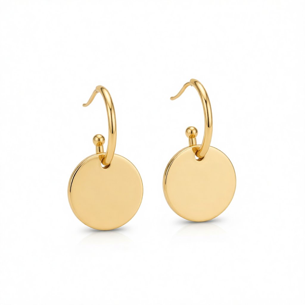 18K Gold-Plated Circle Huggie Earrings