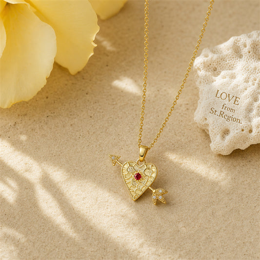 Cubic Zirconia & 18K Gold-Plated Cupid Arrow Pendant Necklace