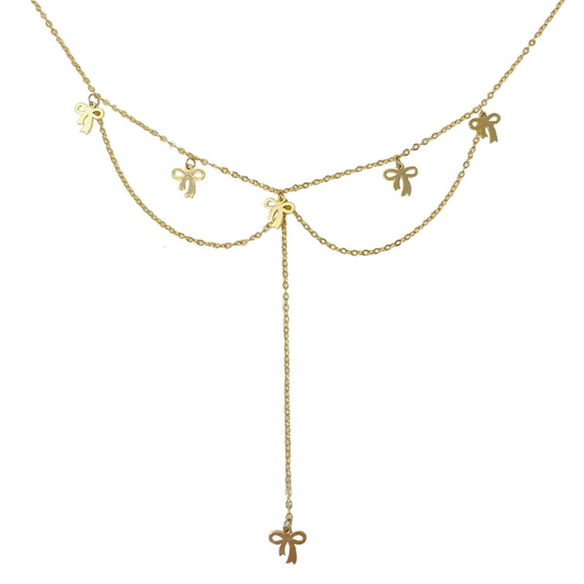 Exquisite 18K gold-plated choker necklace showcasing bows, a timeless accessory for every outfit.