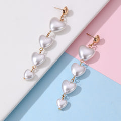 Pearl & 18K Gold-Plated Heart Drop Earrings