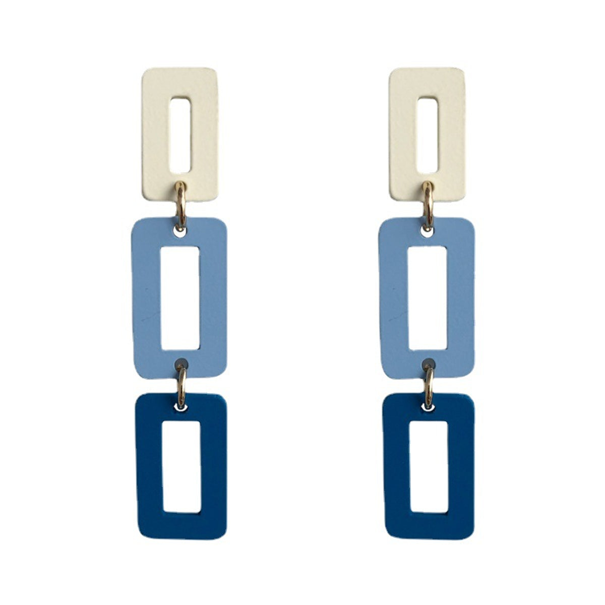 Blue Multicolor & 18K Gold-Plated Rectangle Drop Earrings