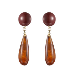 Brown Resin & 18K Gold-Plated Drop Earrings