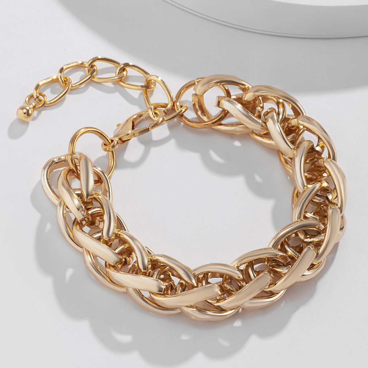 18K Gold-Plated Crossing Bracelet, gold bracelet for women, botanical inspired, styled look