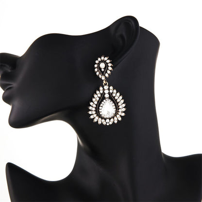 Crystal and Cubic Zirconia 18K Gold-Plated Teardrop Earrings, gold drop earrings for women, styled look