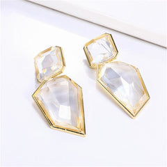 Beautiful 18K gold-plated earrings with clear glass details, designed to elevate your style effortlessly.