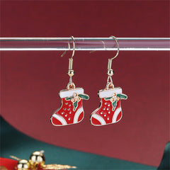 Red & 18K Gold-Plated Holly Stocking Drop Earrings