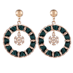 Red Enamel & Polyster 18K Gold-Plated Snowflake Drop Earrings