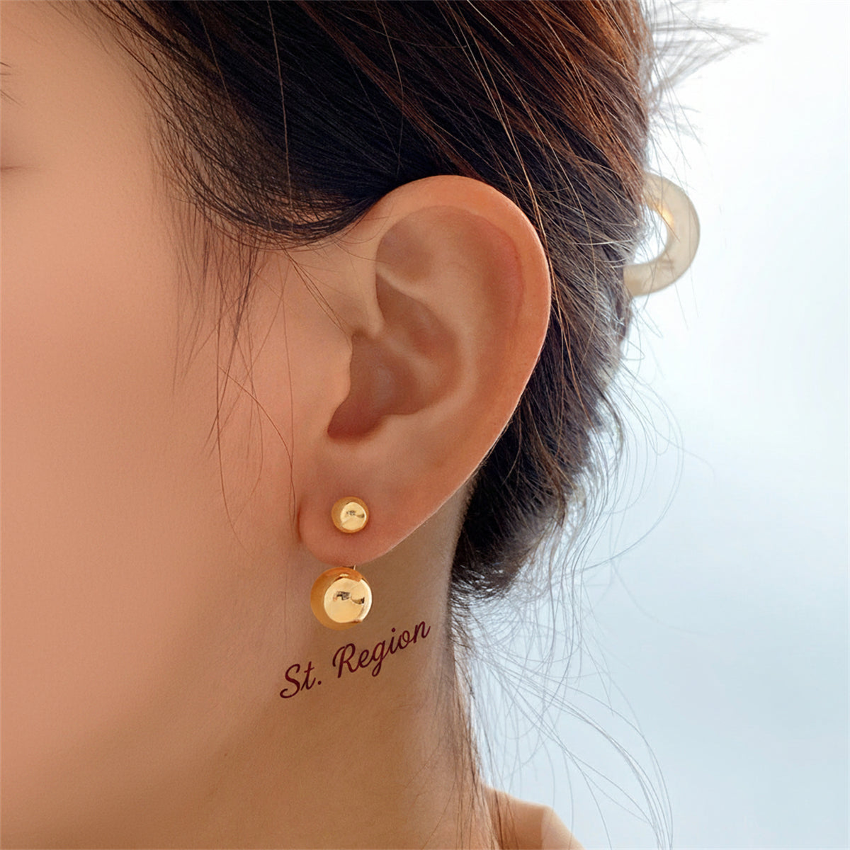 18K Gold-Plated Ball Ear Jackets - Street Region