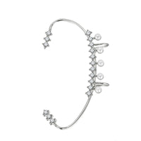 Cubic Zirconia & Pearl Curved Ear Cuff