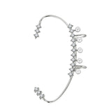 Cubic Zirconia & Pearl Curved Ear Cuff