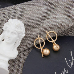 Stunning 18K gold-plated earrings with a unique circle and cross motif, adding a touch of elegance to your style.