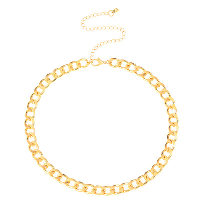 18K Gold-Plated Cuban Chain Necklace, gold pendant necklace for women, elegant gift for her, detail close-up