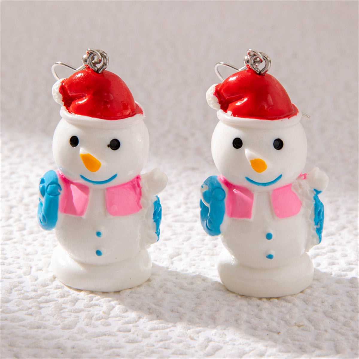 Red & Blue Snowman Drop Earrings