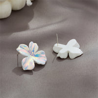 Pink Multicolor Acrylic Flower Stud Earrings