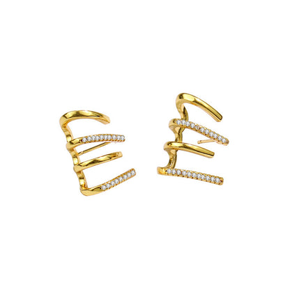 Cubic Zirconia & 18K Gold-Plated Pav¨¦ Prong Stud Earrings