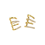Cubic Zirconia & 18k Gold-Plated Pavé Prong Stud Earrings
