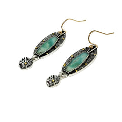 Green Resin & Two-Tone Fish Drop Earrings