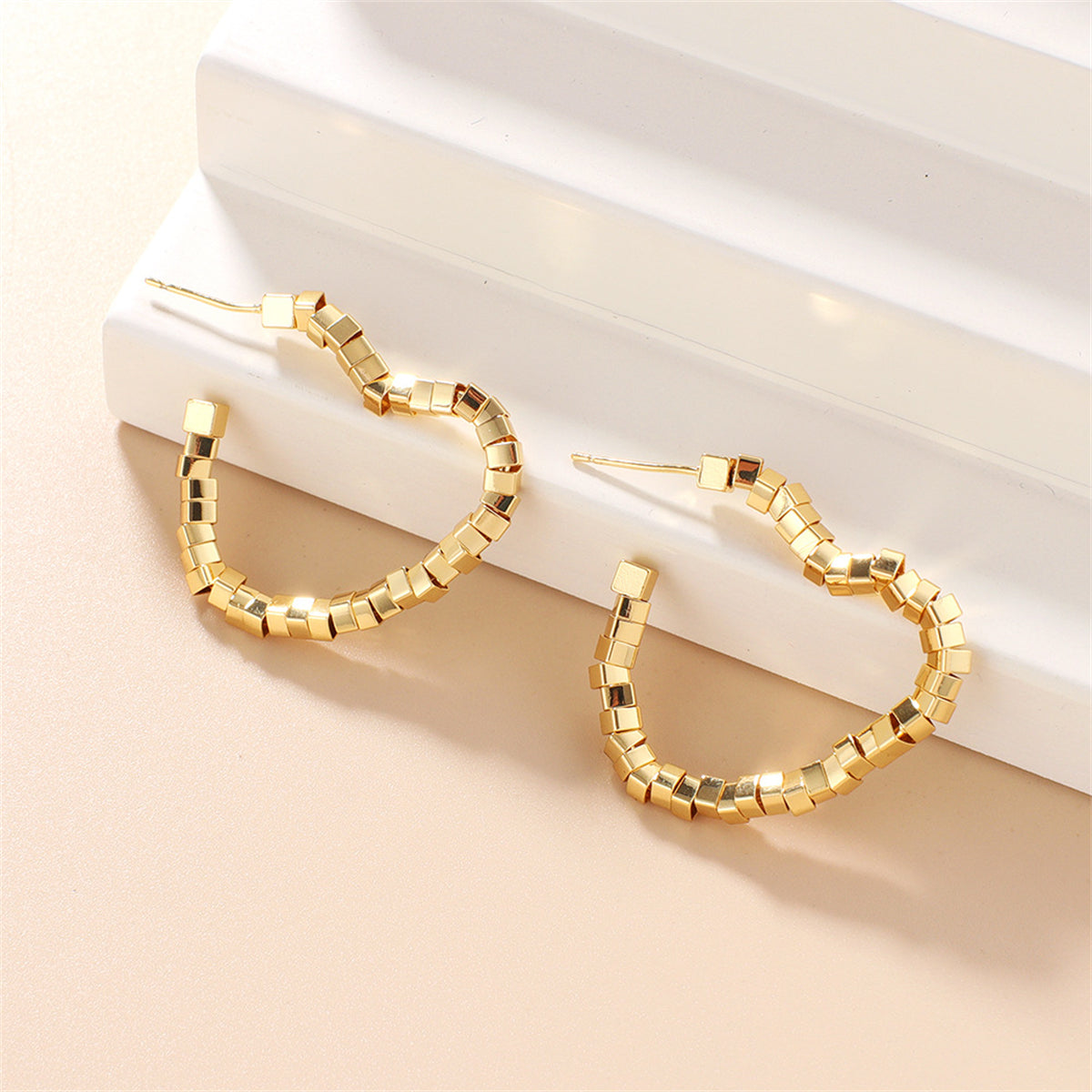 18K Gold-Plated Heart Hoop Earrings