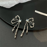 Cubic Zirconia & Silver-Plated Butterfly Stud Earrings