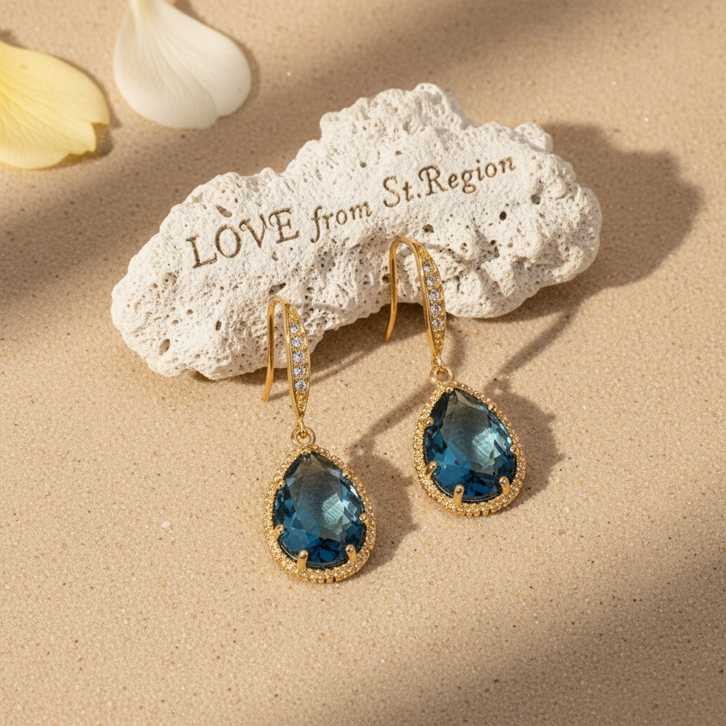 London Blue Crystal & Cubic Zirconia Goldtone Teardrop Hook Earrings - Street Region