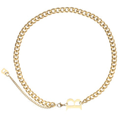 Stunning 18K gold-plated Cuban chain bracelet adorned with an initial 'B', ideal for adding a personal touch to any outfit.